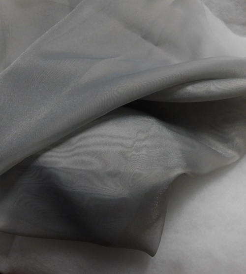 Középszürke organza maradék függöny 180x230cm