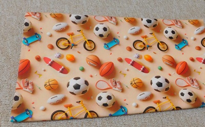 Pamut kispárnahuzat POLLY KIDS 3D/11 foci, bicikli, gördeszka 40x50cm