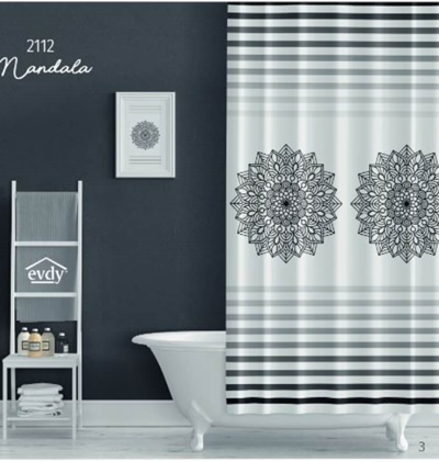 Zuhanyfüggöny mandala mintás textil 240x200cm