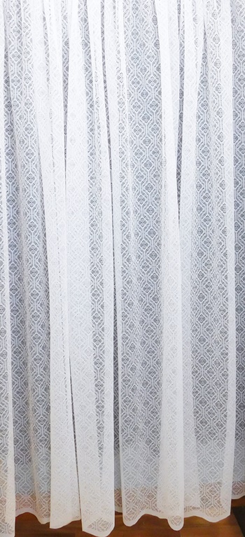 Fehér jaquard kész függöny AG-68 geometrikus mintás 147x300cm