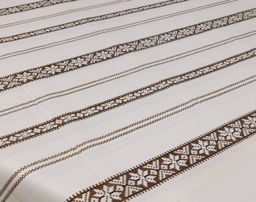 Barna mintás pamutvászon maradék 45x140cm