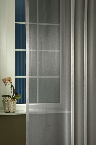 Dreher organza kész függöny Mira ezüst szürke 180x220cm