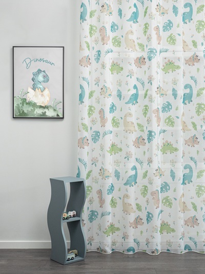Gyerekmintás voila kész függöny Dinoszaurusz 250x150cm