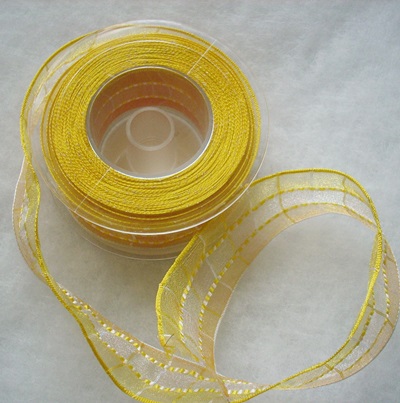 Sárga szalag organza 40mm 