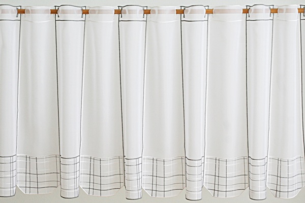 Fehér hímzett voila vitrage függöny LGV-2994 45cm magas