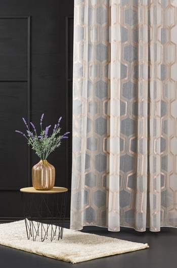 Sable függöny Bridget rosegold méterben ecrü 300cm magas